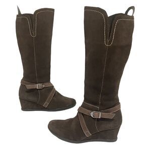 GEOX Size 8.5US Respira 38.5EU Brown Suede Wedge Boot